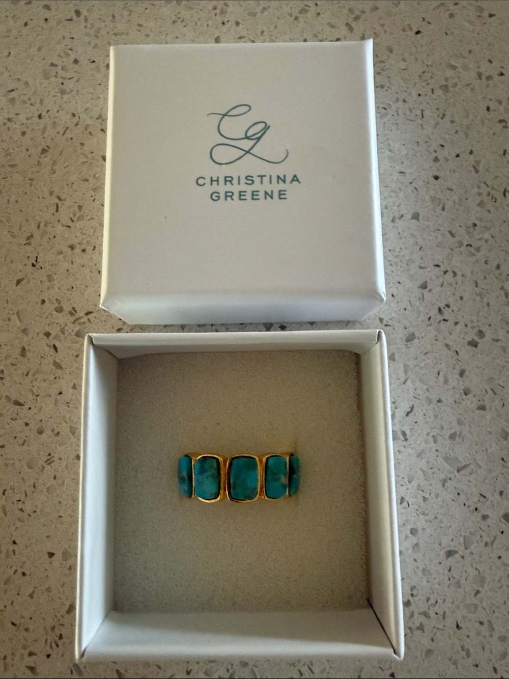 Christina Greene Turquoise and Gold Multi-Stone Ring